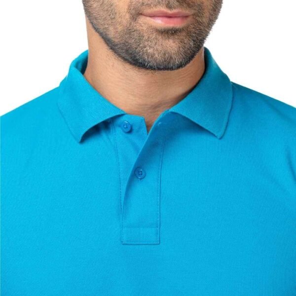 Camiseta Tipo Polo Azul Turquesa - Imagen 2