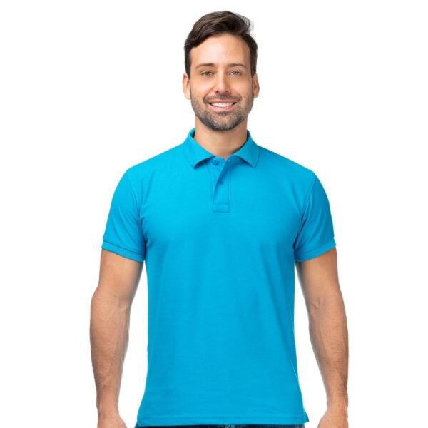Camiseta Tipo Polo Azul Turquesa