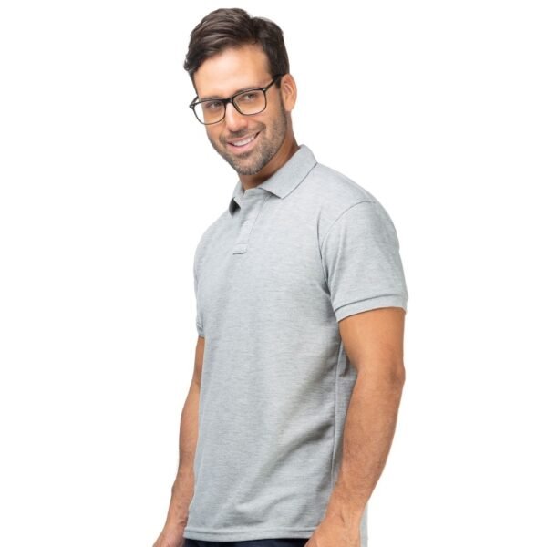 Camiseta Tipo Polo Gris Claro - Imagen 4