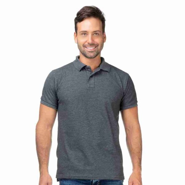 Camiseta Tipo Polo Gris Oscuro